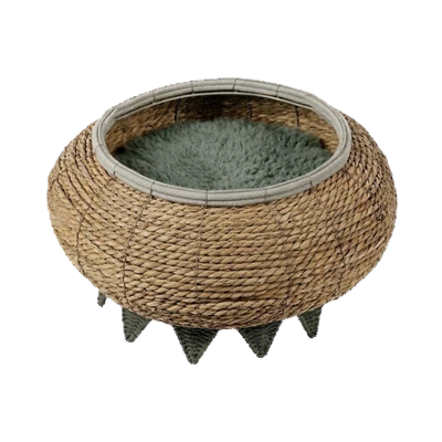 Hand-rundes, natürliches Rohrkolben-Katzenbett/Haustierbett